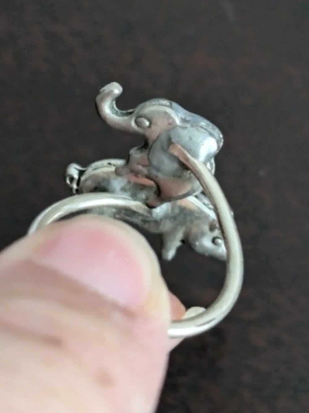 Statement Wrap Ring Elephant And Pig Cute Animal Stack Handmade Adjustable